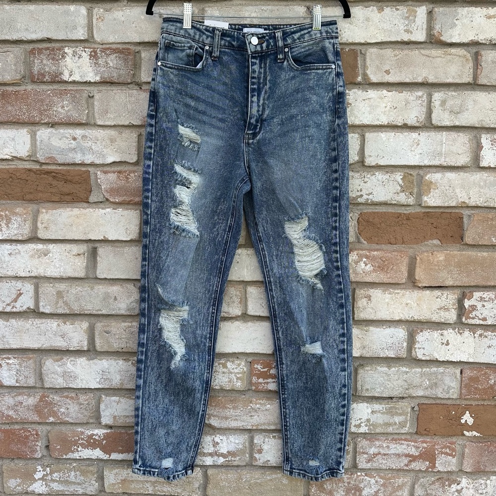 True Craft Mom Distressed Blue Jeans